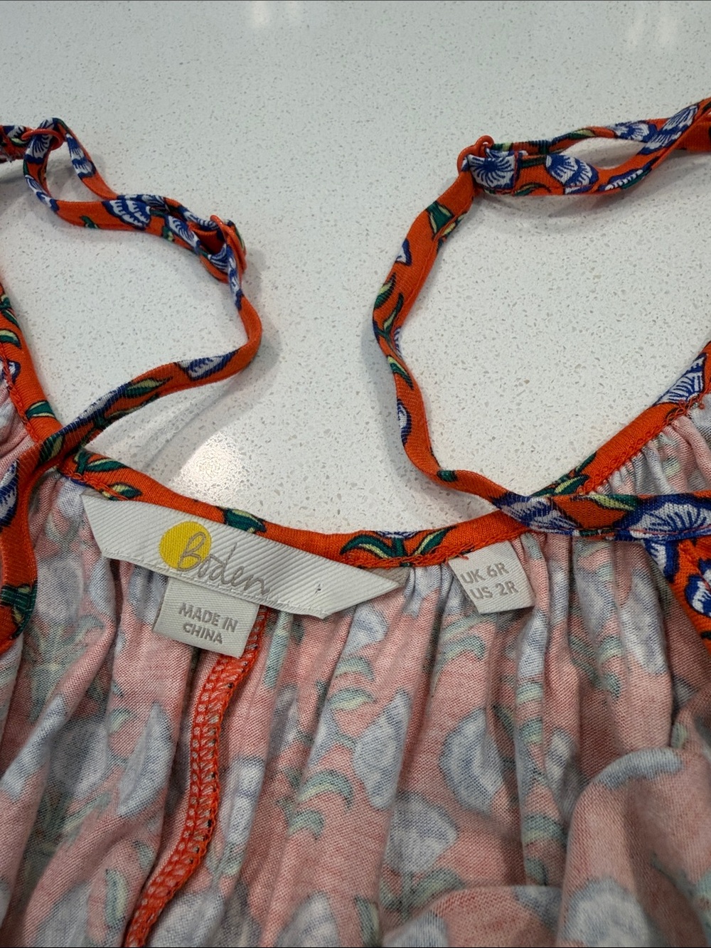 Boden Orange and Blue Knit Tank Mini Dress Size 2 - Picture 3 of 3